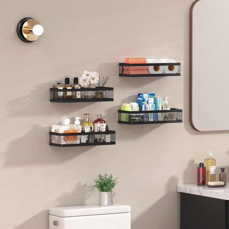 Ensemble de 2 paniers de rangement suspendus à fixation murale, support de bac de rangement en fil métallique