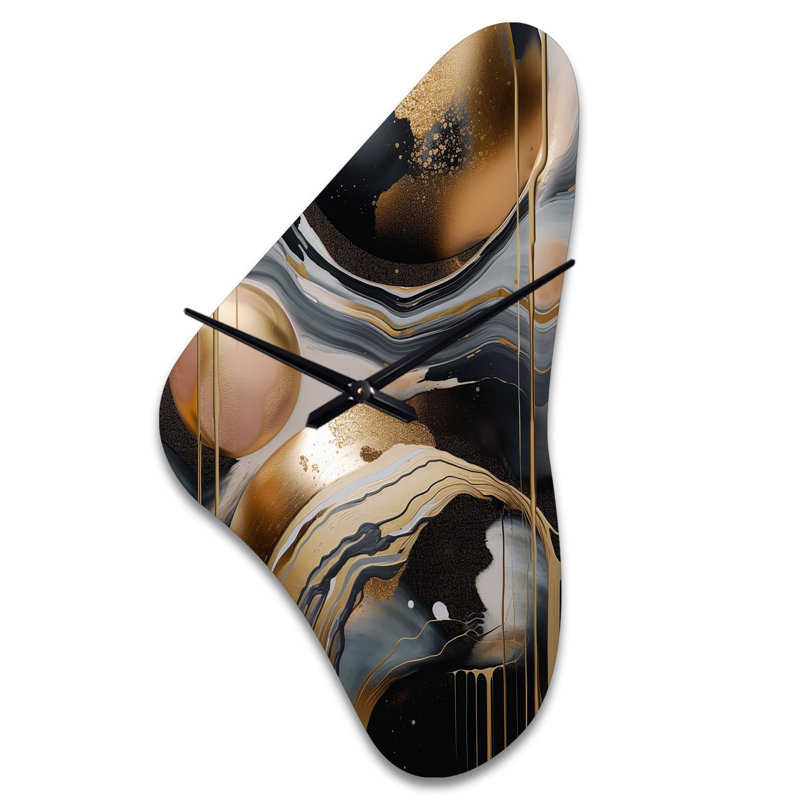 Sedlik - Grande horloge murale dorée en forme de Boomerang - Forme unique, Grand