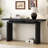 U_STYLE Modern Ash Veneer Console Table - Sleek Black MDF Entryway Table With Unique Tabletop Design, Space-Saving Hallway Or Living Room Accent Piece