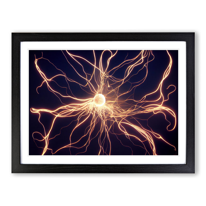 XH1022-3011X Electricity Vol.1 - Single Picture Frame Print, Black, 25cm H x 34cm W x 2cm D