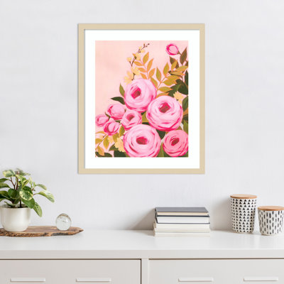 «Vibrant Roses II» par Grace Popp, impression sur bois encadrée
