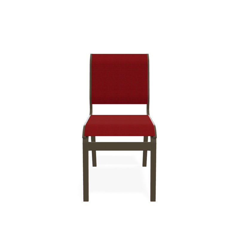 Chaise d'appoint de salle à manger Hiraku, Bois de plage texturé, Rouge 1D Sunbrella®