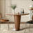 Beige&Walnut Round Sintered Stone Dining table-59217923