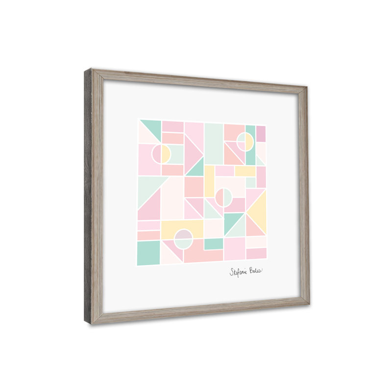 «Abstract Reflections of Spring» par Stefanie Bales - impression, Reproduction encadrée avec passe-partout, Gris