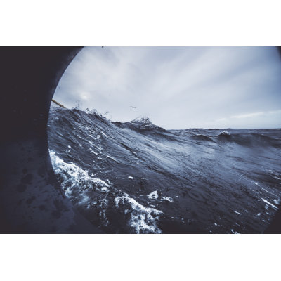 Fishingboat vessel fishing in a rough sea Wall Art on Canvas