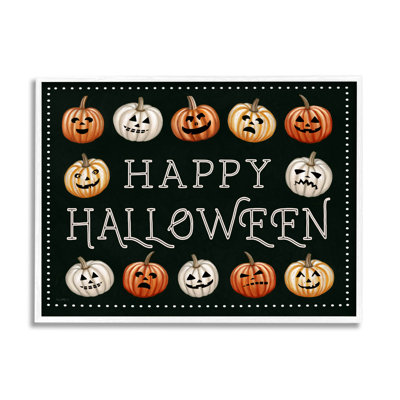 Illustration de giclée encadrée «Happy Halloween Jack-O-Lanterns» par Elizabeth Tyndall