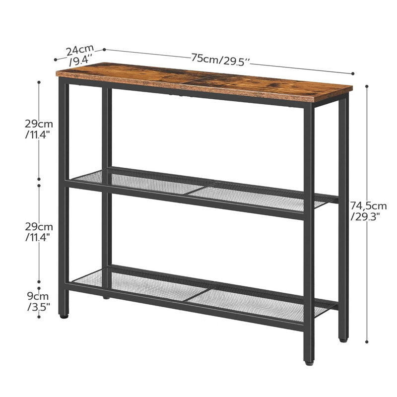 Console de table d'entrée étroite, Brun rustique