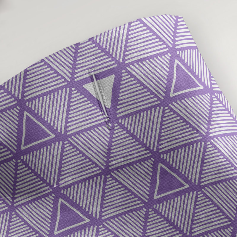 Rideau de douche simple à triangles à main classique Patricia Geoffrey, Mauve / Gris, Yes