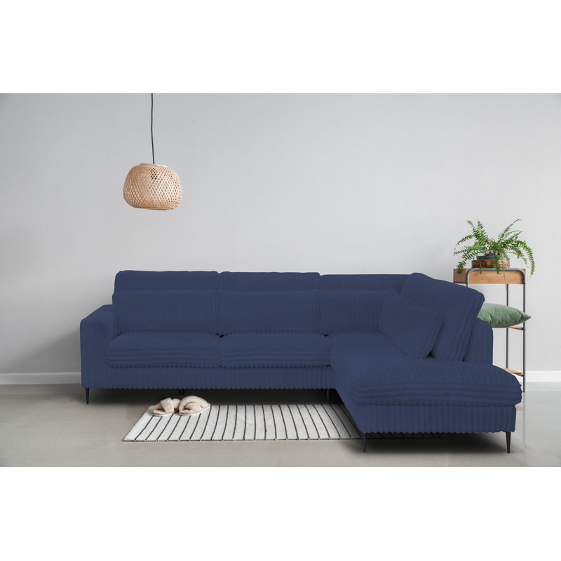 Edelare 4 Seater Corner Sofa , Blue, Right