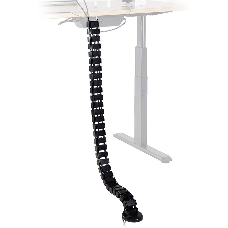 Black Metal Vertebrae Cable Management Kit for Desk