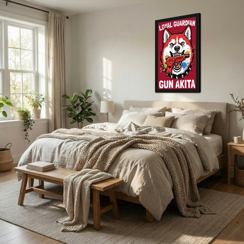 Animaux avec chien pistolet Akita Guardian Loyal, H 30 po x l 20 po