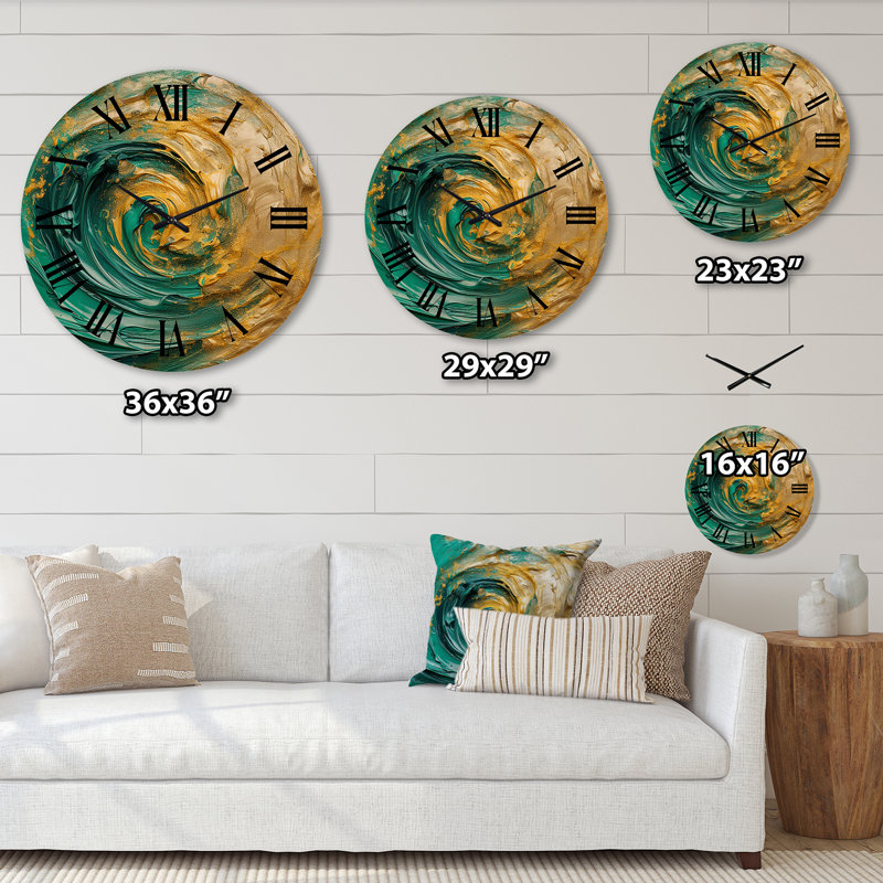 Horloge murale en bois massif Margulies, Très grand