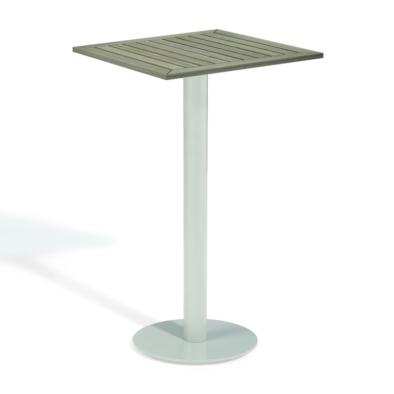 Travira Outdoor Square Bar Table, 24" L x 24" W, Flint/Tekwood Vintage