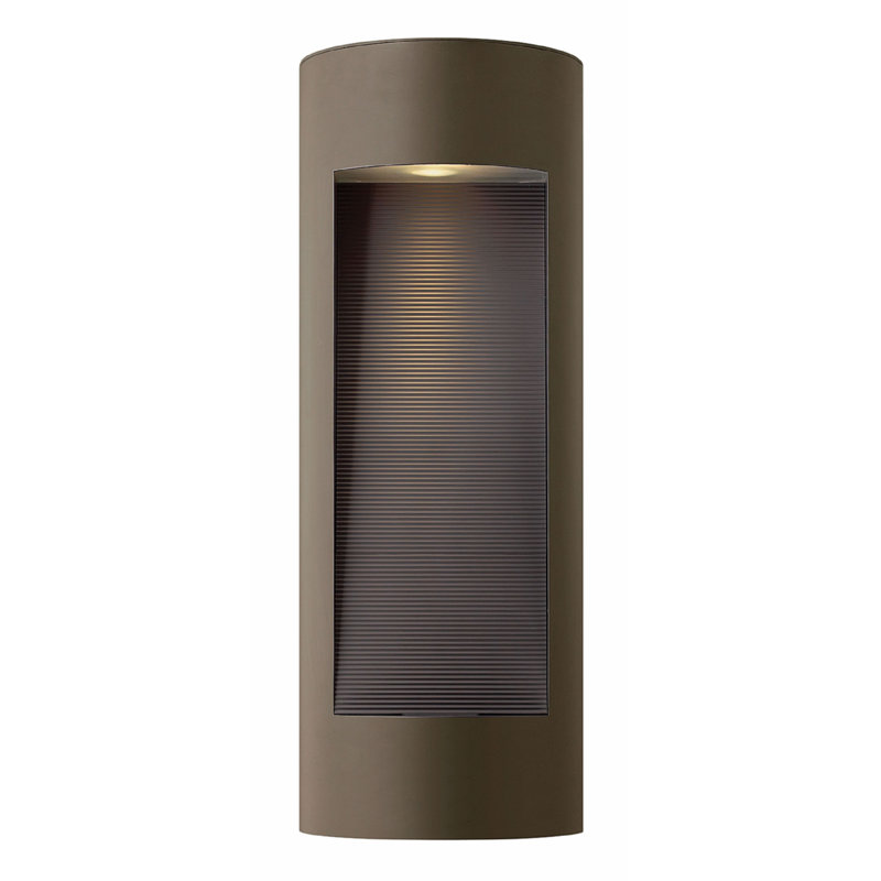 Plafonnier encastré d'extérieur 2 lumières Luna, H 16 po x l 6 po x P 3,5 po, Bronze, DEL