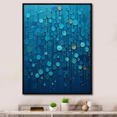 «Abstract Rainy Blue Collage», art sur toile à formes abstraites