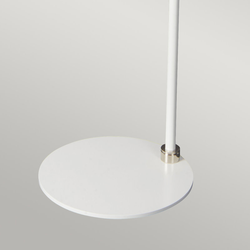 Santistevan 161.6cm Task Floor Lamp, White/Polished nickel