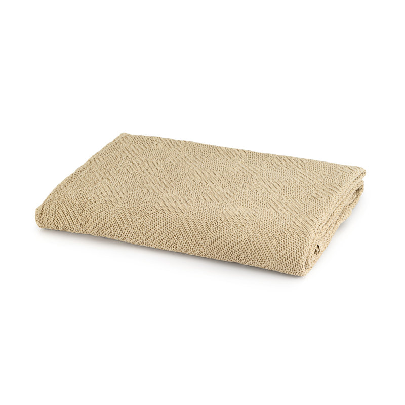 Kautz Cotton Solid Colour Bedspread, 220 x 250 cm, Ecru