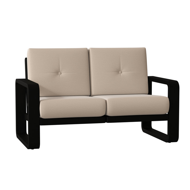 Vale Outdoor 2 - Seat Loveseat, Canvas Bird's Eye Sunbrella® Canvas, Textured Black