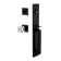 Viaggio Quadrato One-Piece Handleset With D Grip And Quadrato Rosette With Quadrato Crystal Knob