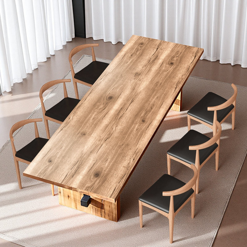 Solid wood rectangular dining table, 29.53"H x 78.74"L x 31.5"W