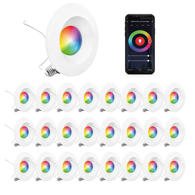 DEL 5 po / 6 po Smart Retrofit, 12 W, blanc à changement de couleur réglable, Wi-Fi activé, à intensité variable