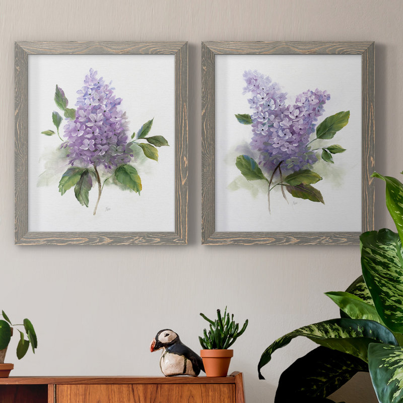 Lilac Romance I - ensemble de 2 reproductions, H 24 po x l 36 po, Toile encadrée, Gris