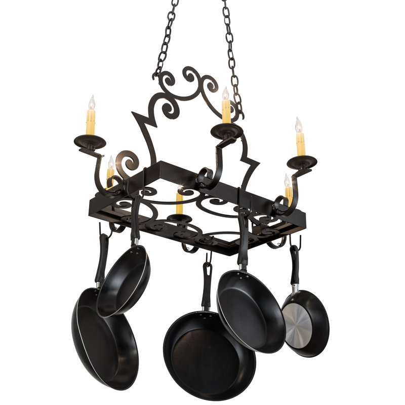 35" Long Elara 6 Light Pot Rack