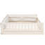 Lit double tapissier pleine grandeur avec garde-corps et coussin moelleux en bois massif beige