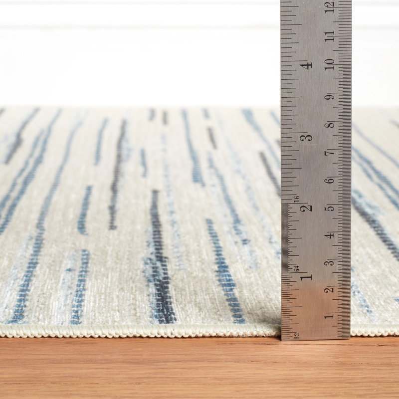 Tapis bleu lavable Elwood, Rectangle 6 pi x 9 pi
