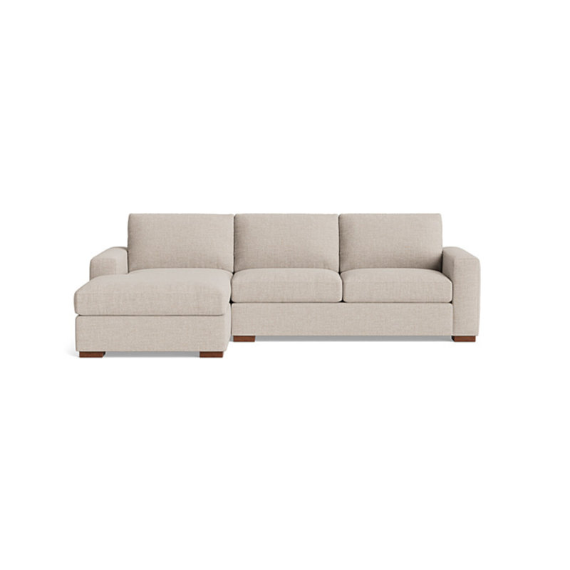 Couch Potato Chaise Sectional, Left Hand Facing, Performance Weave - Natural