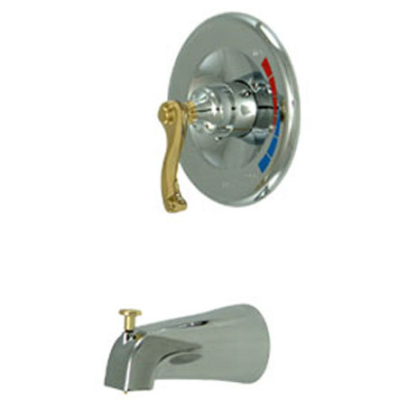Atlanta Single Handle Wall Mounted Tub Spout, Chrome/Polished Brass