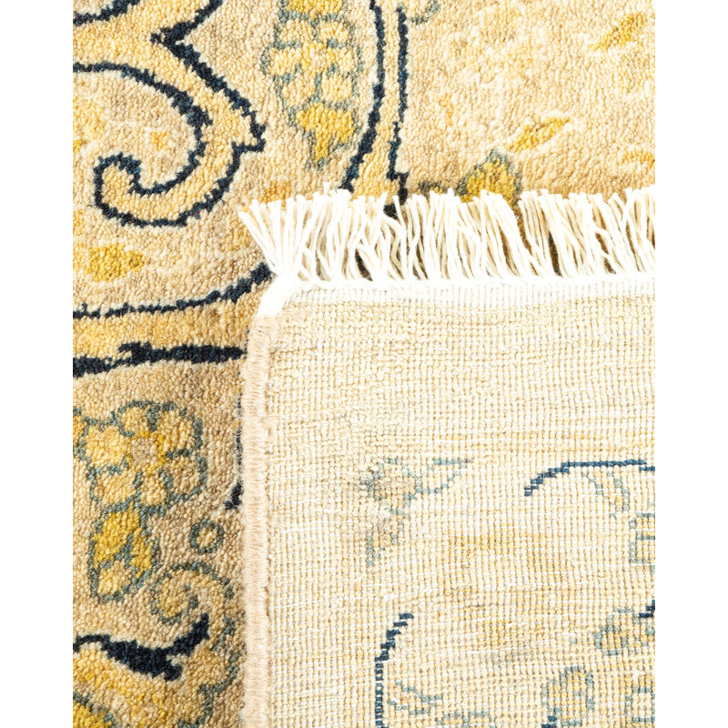 Tapis ivoire / sable noué à la main de conception unique 8 pi 1 po x 10 pi 1 po Keller