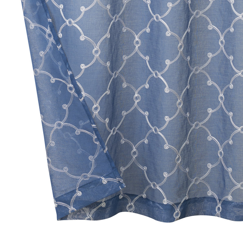 Sheer Curtain, Blue, 38" W x 84" L