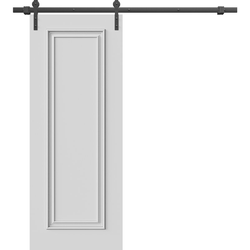 Porte de grange | Émail blanc IMPÉRIAL 1811 | Ensemble de quincaillerie lourde pour rails | Portes intérieures solides