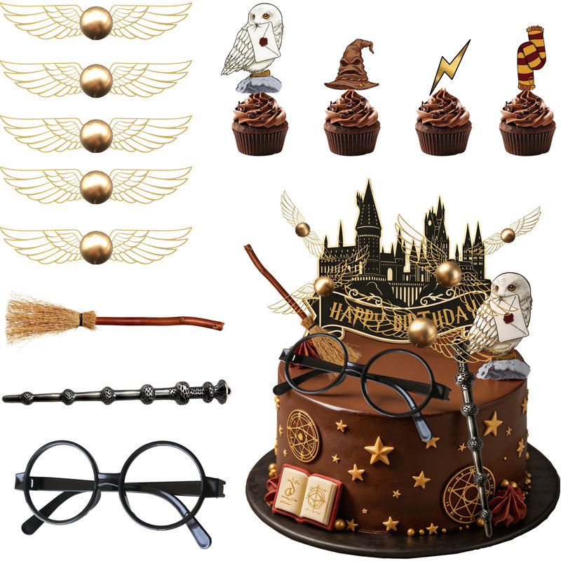 22pcs Harry Potter Cake Decorations, Harry Potter Theme Cake Decorations Set
