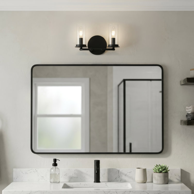 2 - Light Dimmable Vanity Light, Matte Black