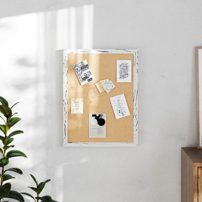 Mattson Commercial Wall Mount Framed Linen Board with Included Wooden Push Pins