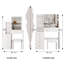 Ensemble de coiffeuse compacte 29,2 pouces avec tabouret rembourré et miroir coulissant, rangement multicouche pour les petits espaces-1599129416