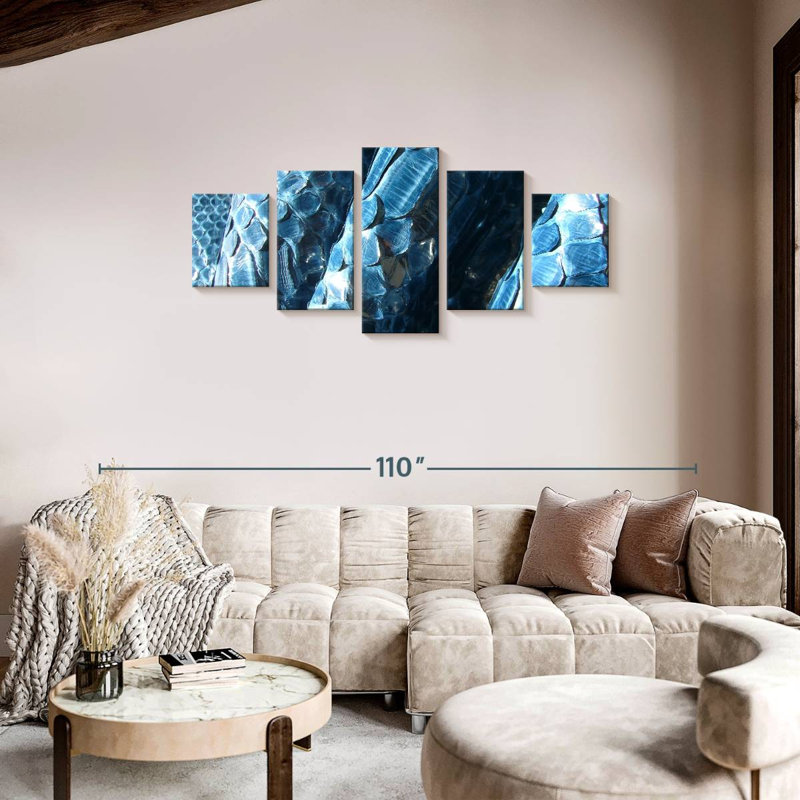 Blue Snake Skin, 34" H x 74" W