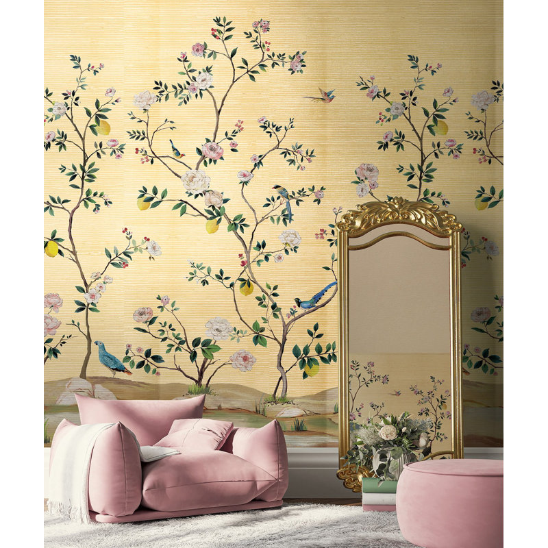 Daisy Bennett 2.74m x 1.72m Matte Wall Mural, Gold