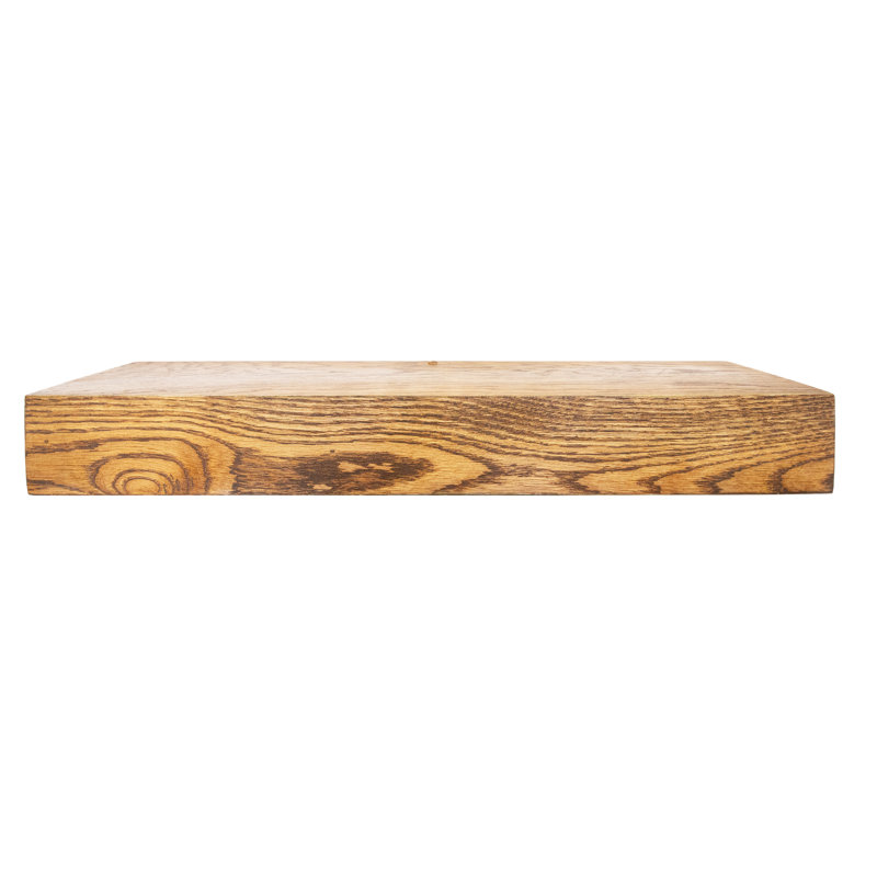 Tablette flottante en bois massif de chêne Tyringham, H 4 po x l 57 po x P 4 po, Miel