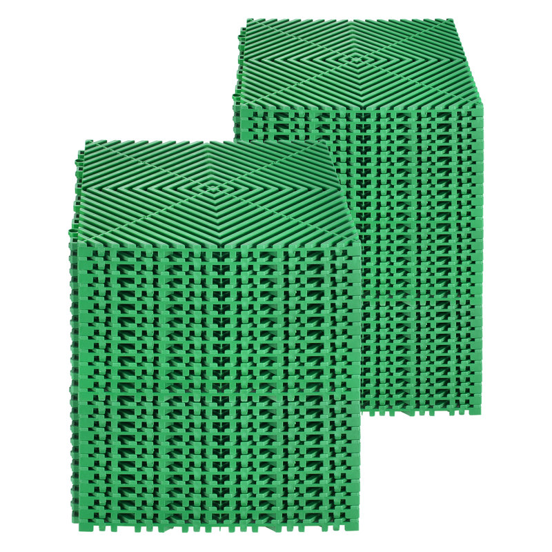 Tapis de drainage emboîtable, coussin modulaire emboîtable durable PP, L 10 po x l 10 po, Vert