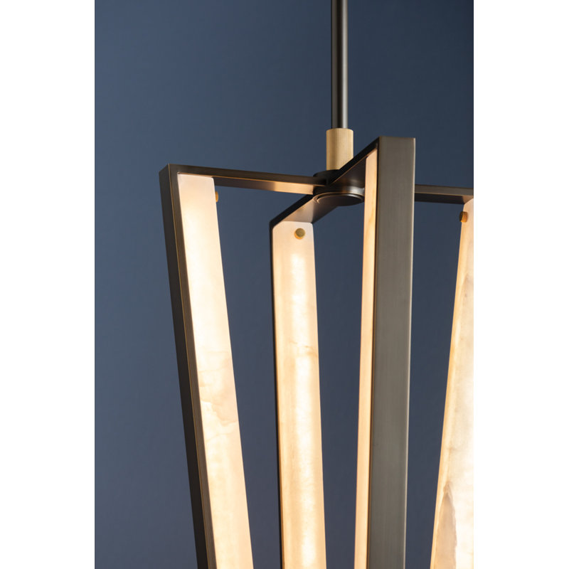 EDGEMERE PENDANT, 27.75" H x 16" W x 16" D, Aged Brass/Distressed Bronze