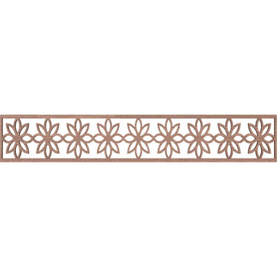 46 5/8"W x 8"H x 3/8"T Daisy Fretwork Moulding, Walnut