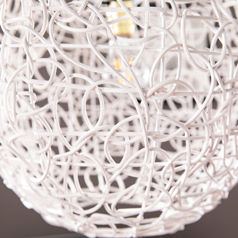 Abat-jour de suspension sphérique en métal 15,5 po (Uno) en blanc