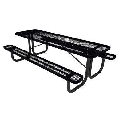 Table de pique-nique rectangulaire de 2,44 m (8 pi), extensible, cadre noir