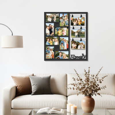 2 Pack Family Collage Photo Frame With Clip Hanging Design