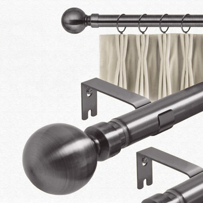 Adjustable Plain Metal Ball Curtain Rod