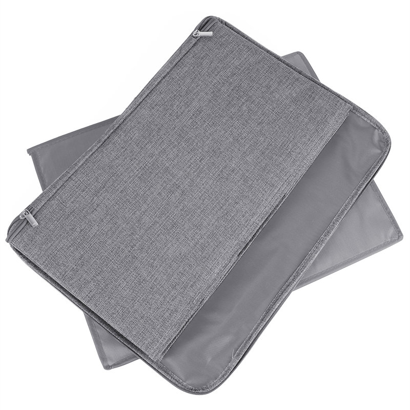 Rebrilliant Fabric Decorative Bin, Gray, 6" H x 15" W x 10" D