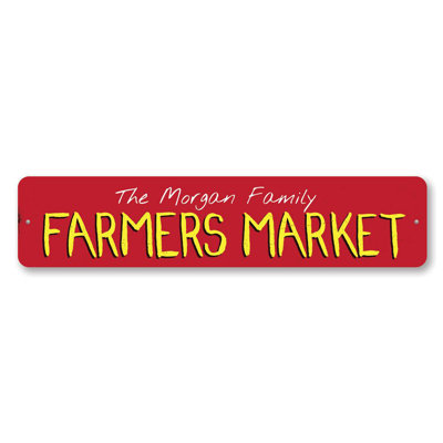Enseigne familiale en aluminium Family Farmers Market